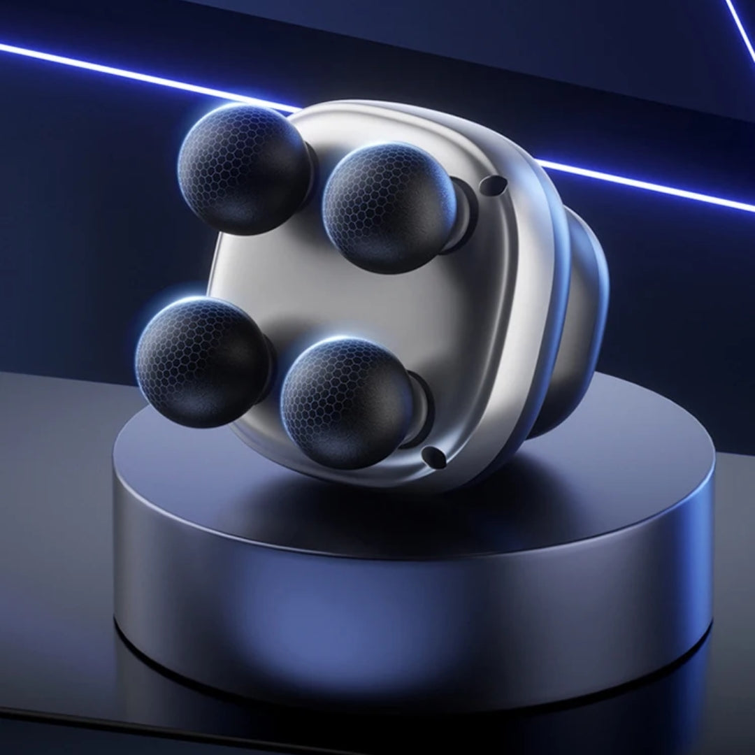 Four-Head Percussion Fascia Massager – Automatic Mini Electric Device for Muscle Relaxation