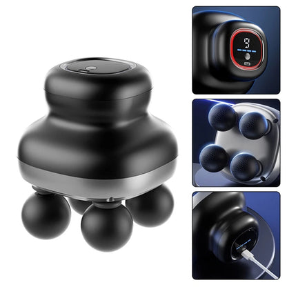 Four-Head Percussion Fascia Massager – Automatic Mini Electric Device for Muscle Relaxation