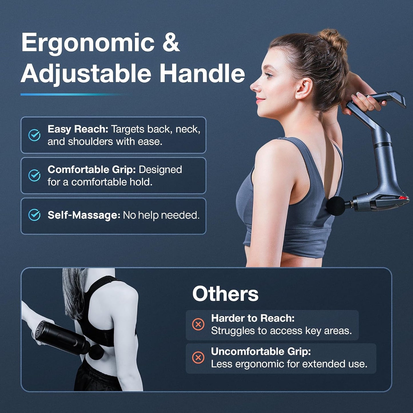 Long-Handle Electric Percussion Massage Device – Deep Tissue Body Massager for Muscle Relaxation
