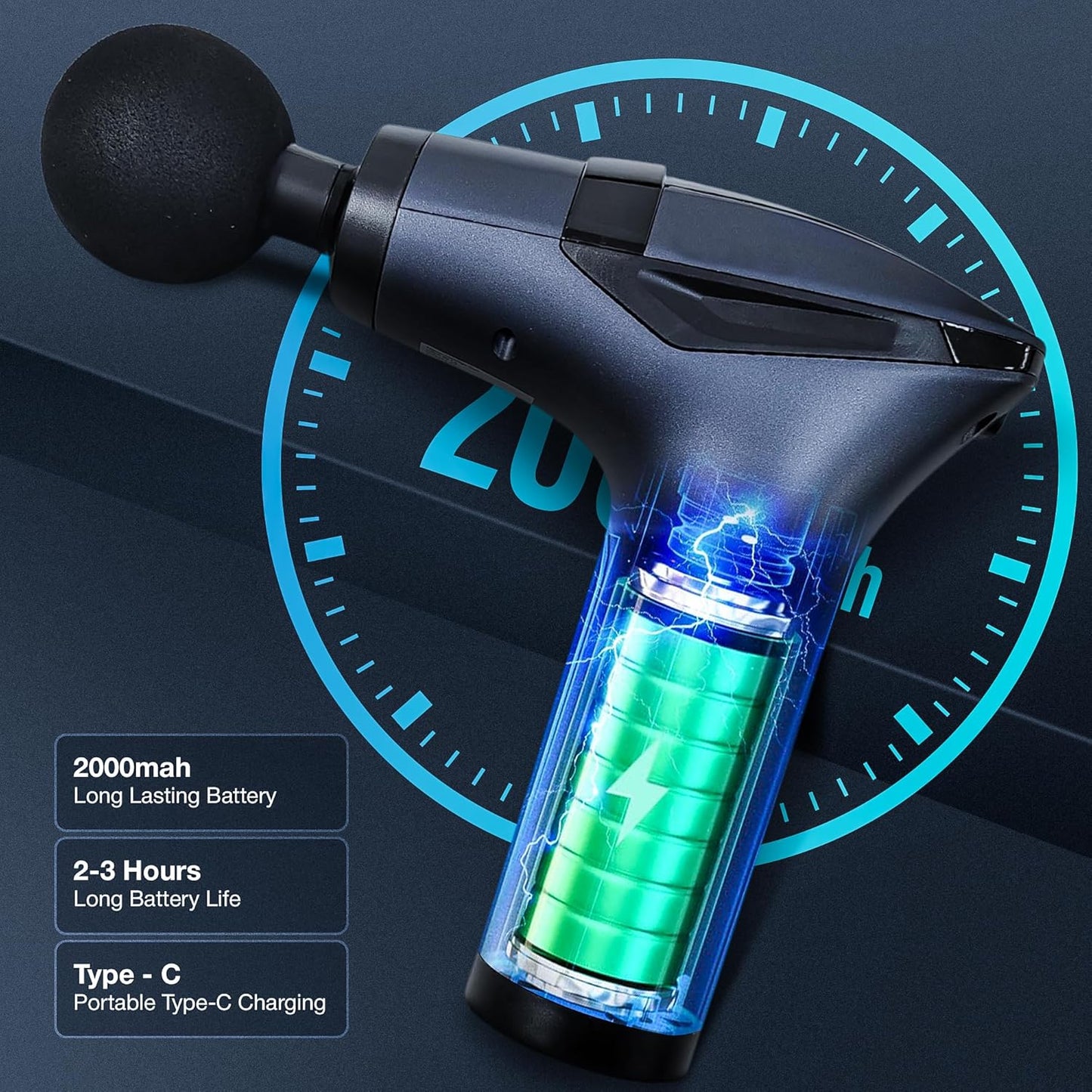 Long-Handle Electric Percussion Massage Device – Deep Tissue Body Massager for Muscle Relaxation