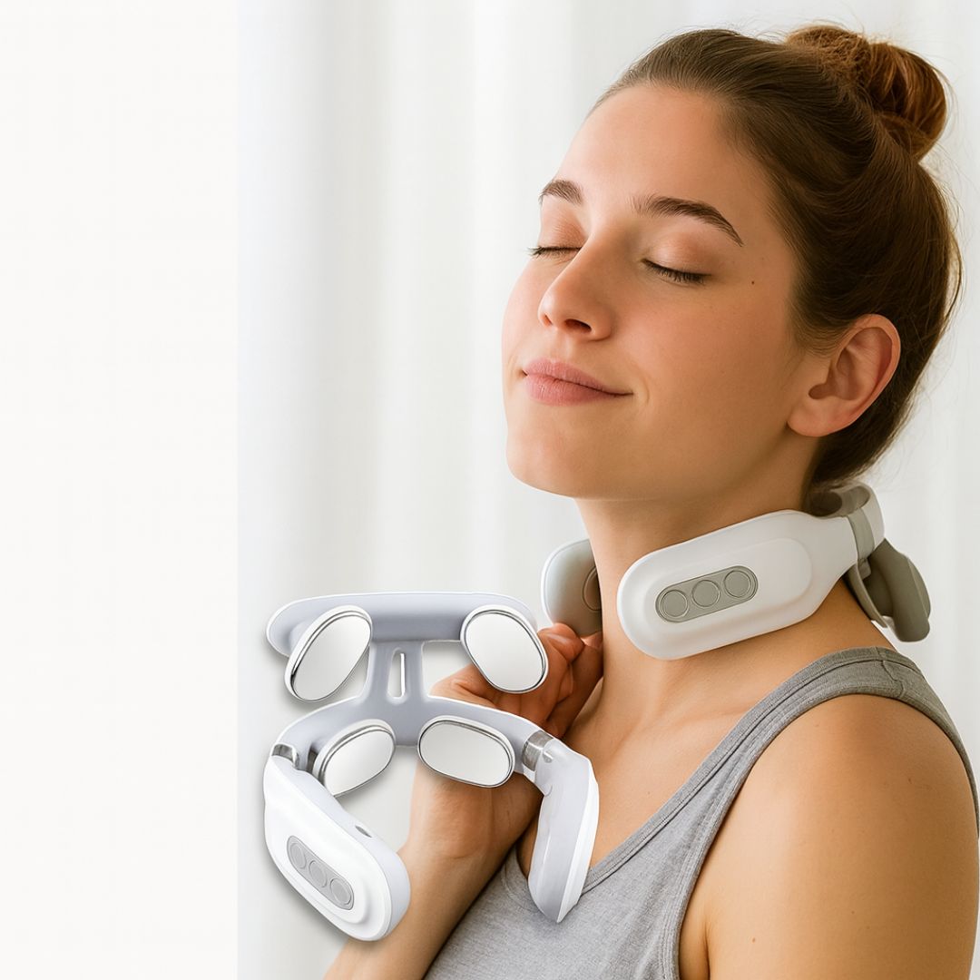 Electric Neck Massager with Heat – 4 Heads, 6 Modes, 14 Intensity Levels