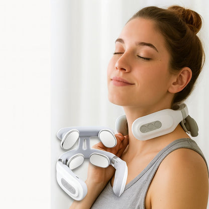 Electric Neck Massager with Heat – 4 Heads, 6 Modes, 14 Intensity Levels