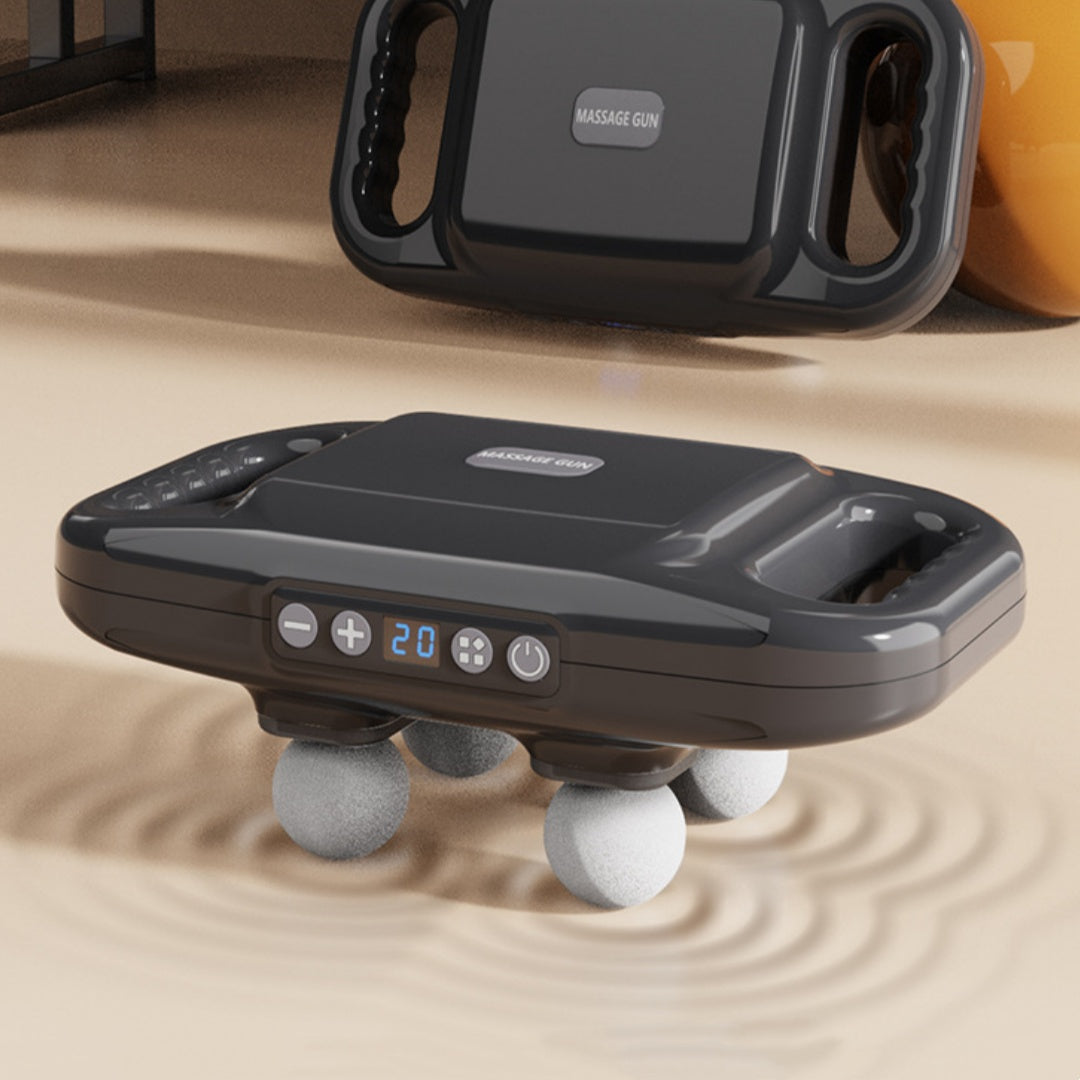 Four-Head Percussion Massager – High-Frequency Full-Body Relaxation Device with 20 Strength Levels