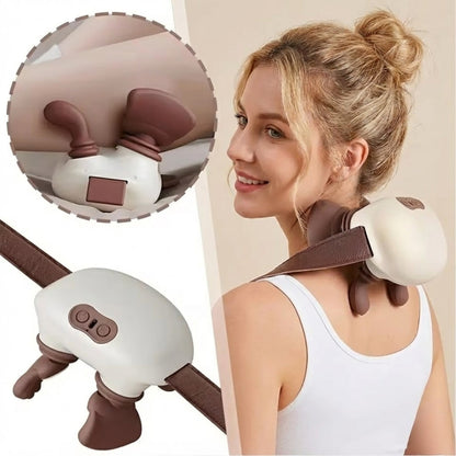 Bionic Neck & Shoulder Massager – Heated Wireless Kneading Device with Contoured Fit & 3-Level Modes