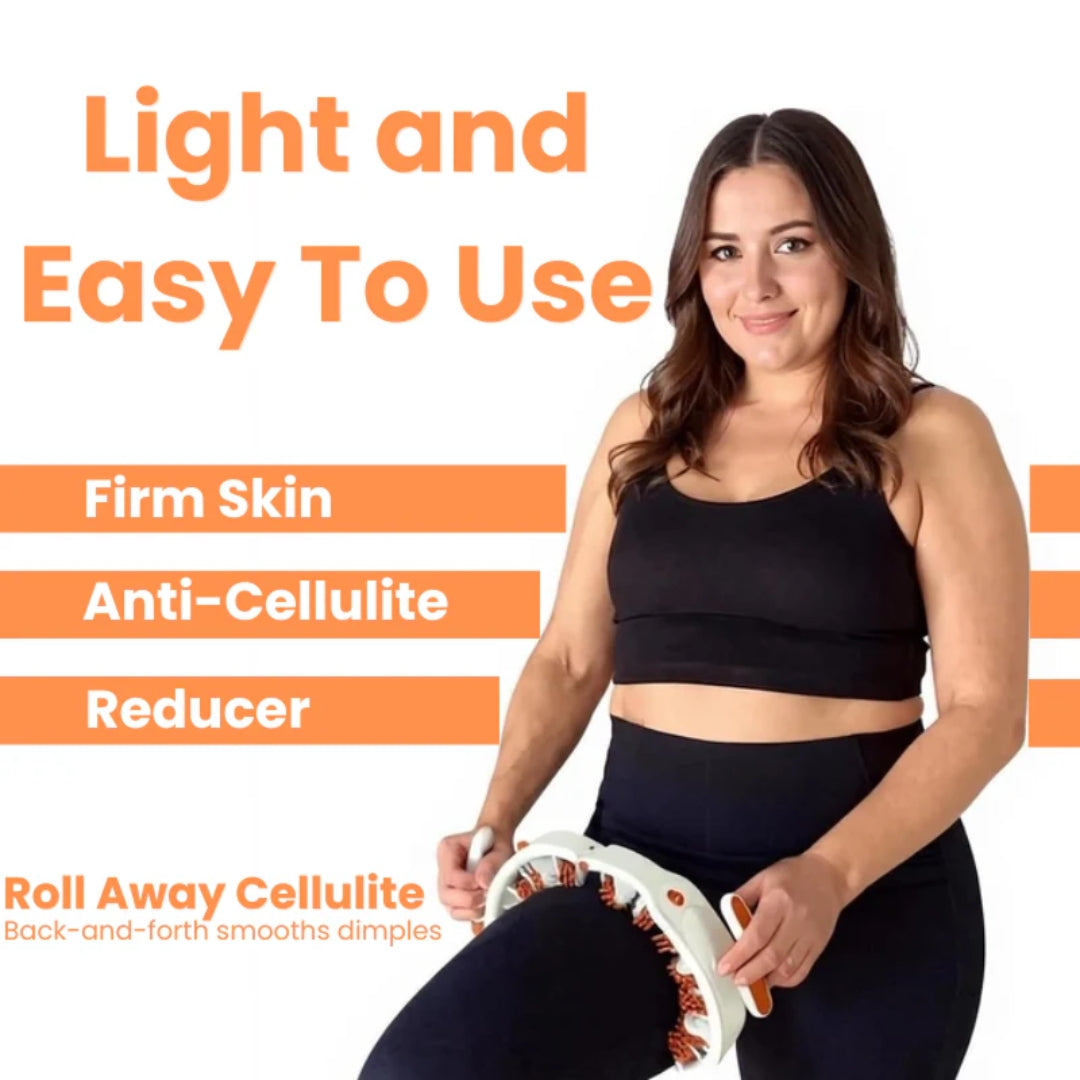 Round Ring Anti-Cellulite Deep Tissue Massage Roller – 14-Wheel Full-Body Massager for Smoother, Firmer Skin