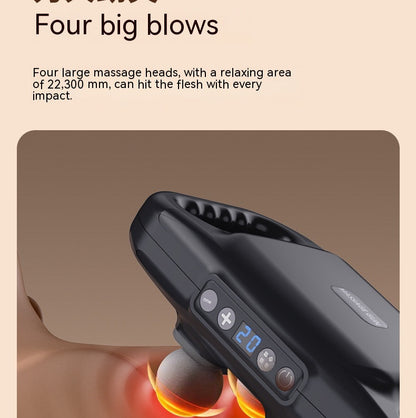 Four-Head Percussion Massager – High-Frequency Full-Body Relaxation Device with 20 Strength Levels