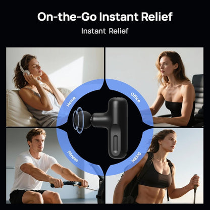 Mini Deep Tissue Massage Device – Portable Travel-Sized Percussion Massager with 4 Heads & 5 Speed Settings