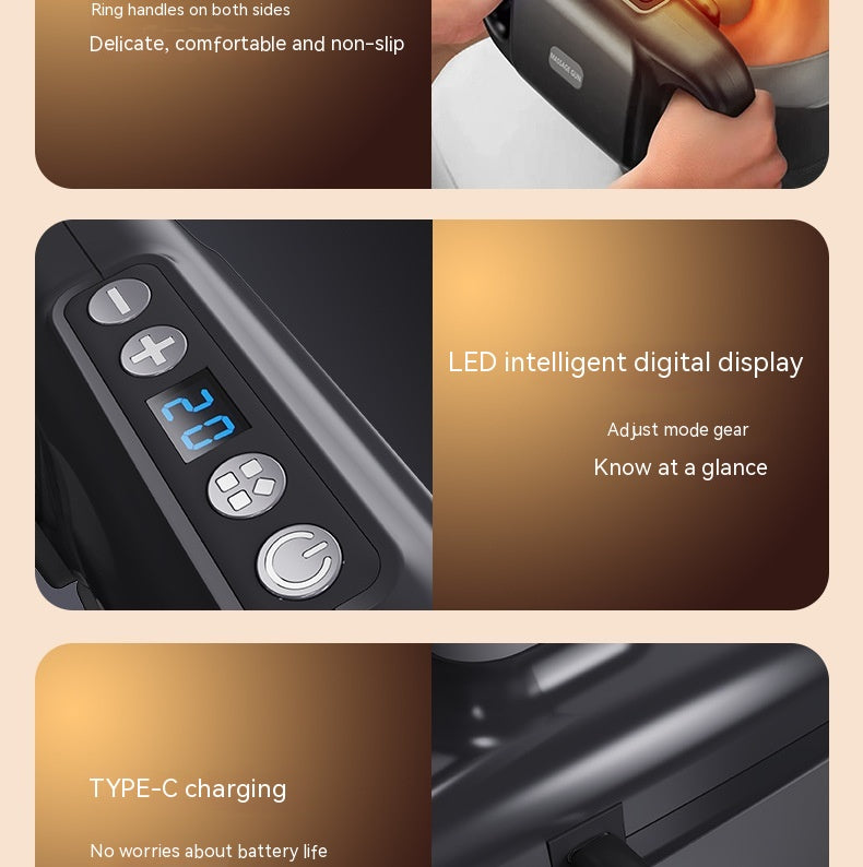 Four-Head Percussion Massager – High-Frequency Full-Body Relaxation Device with 20 Strength Levels