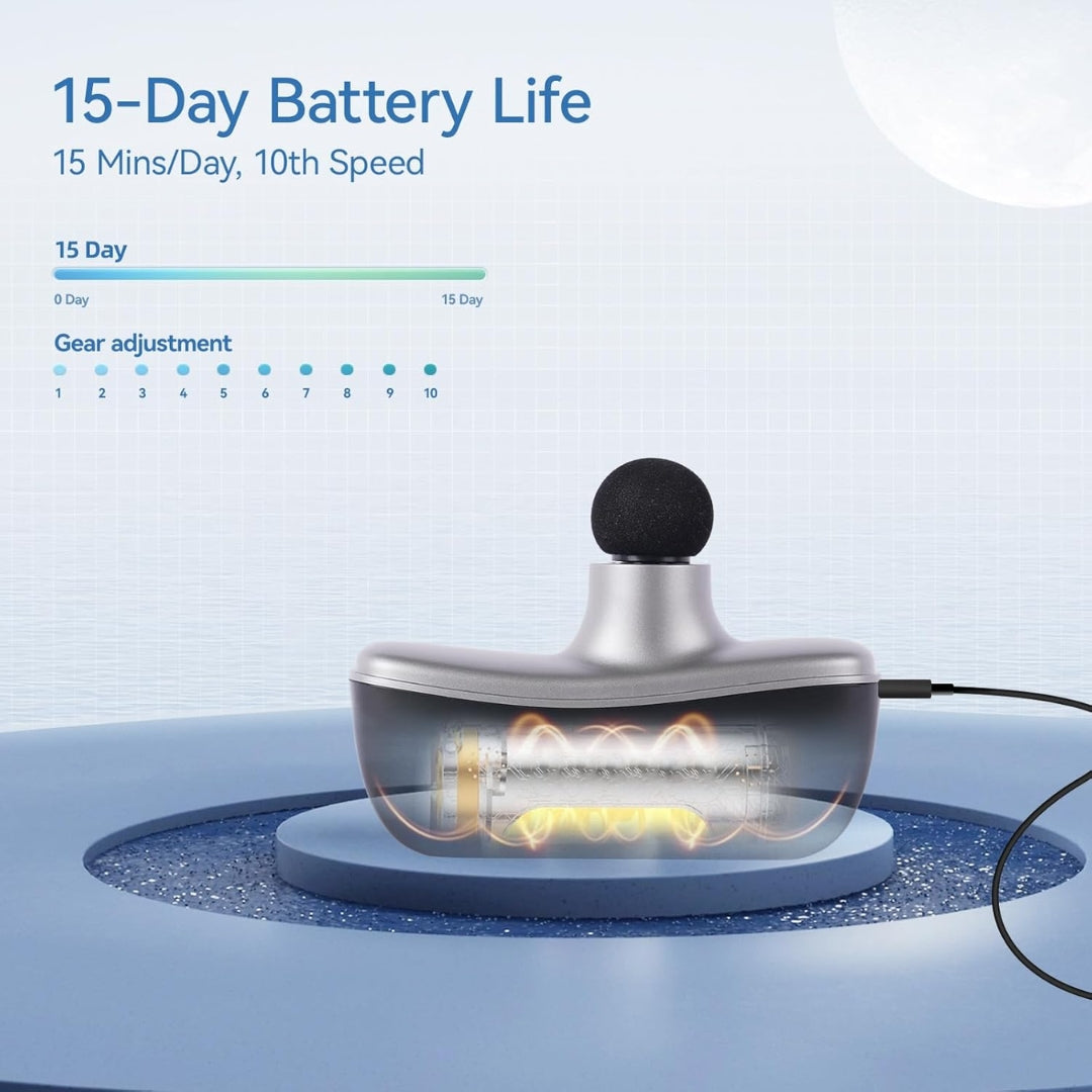 Pocket-Size Mini Percussion Massager – 0.5 lb Travel-Friendly Full-Body Relaxation Device with 10 Speeds & Storage Cube