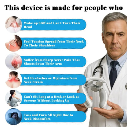 Electric Neck Massager with Heat – 4 Heads, 6 Modes, 14 Intensity Levels