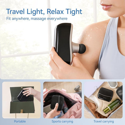 Pocket-Size Mini Percussion Massager – 0.5 lb Travel-Friendly Full-Body Relaxation Device with 10 Speeds & Storage Cube