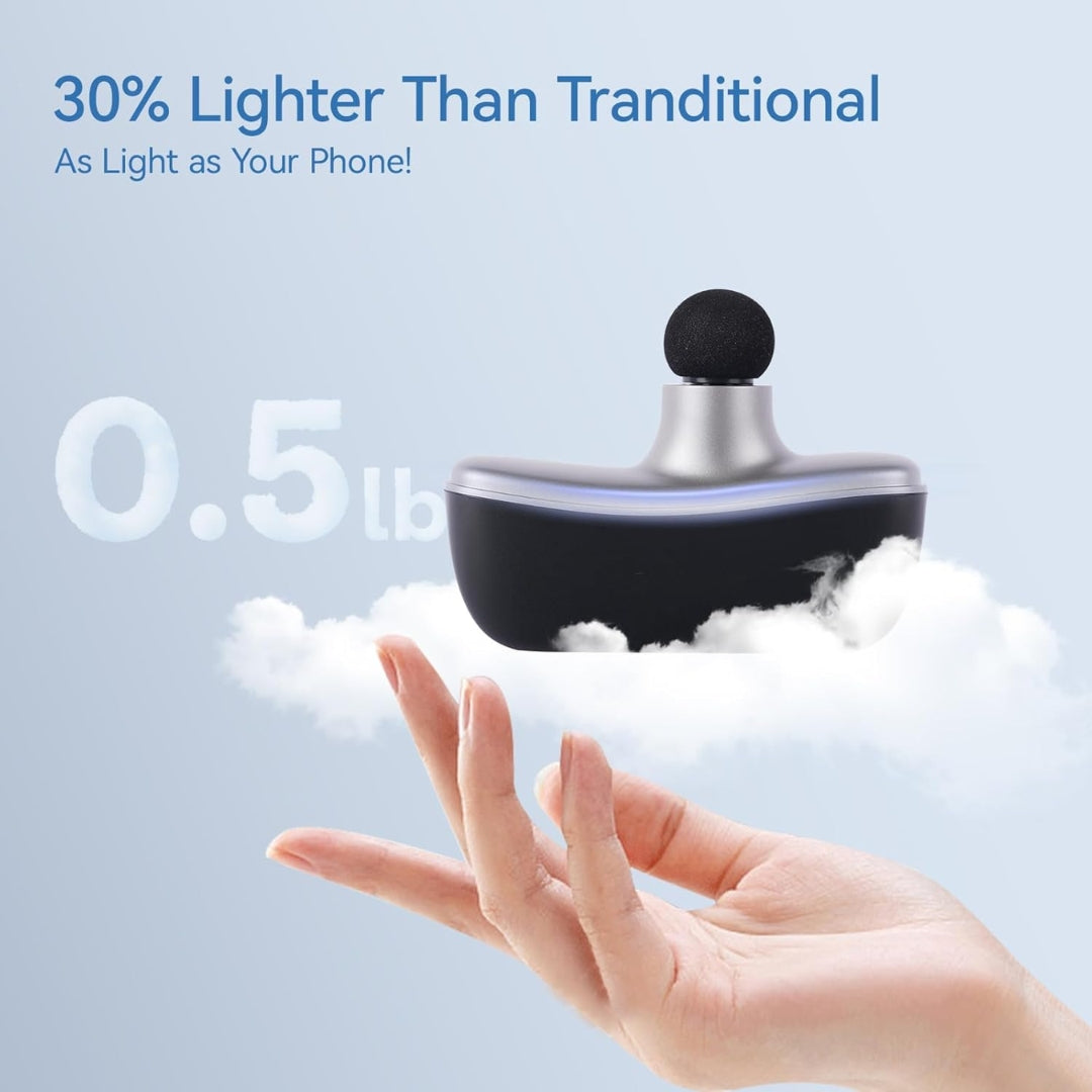 Pocket-Size Mini Percussion Massager – 0.5 lb Travel-Friendly Full-Body Relaxation Device with 10 Speeds & Storage Cube